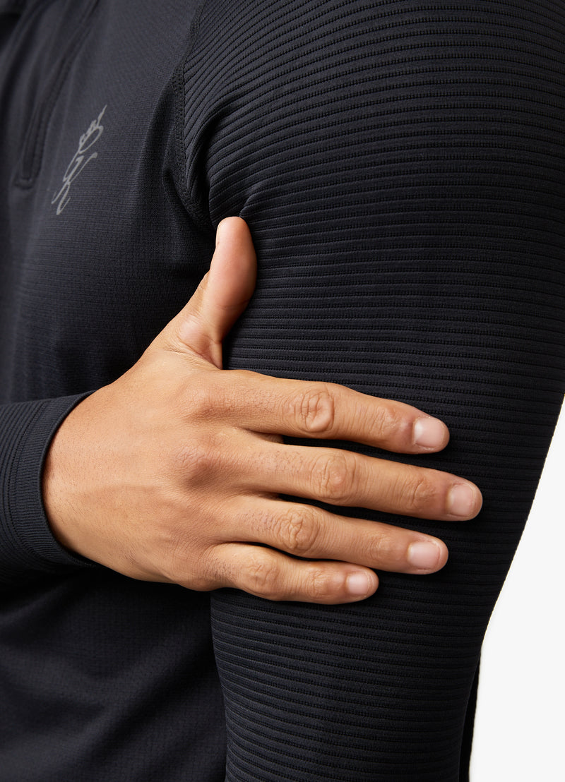 Gym King Sport Seamless Knit ¼ Zip Funnel – Black