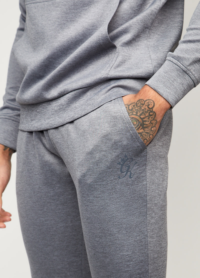 Gym King Interval Tracksuit Bottoms - Mid Grey Marl