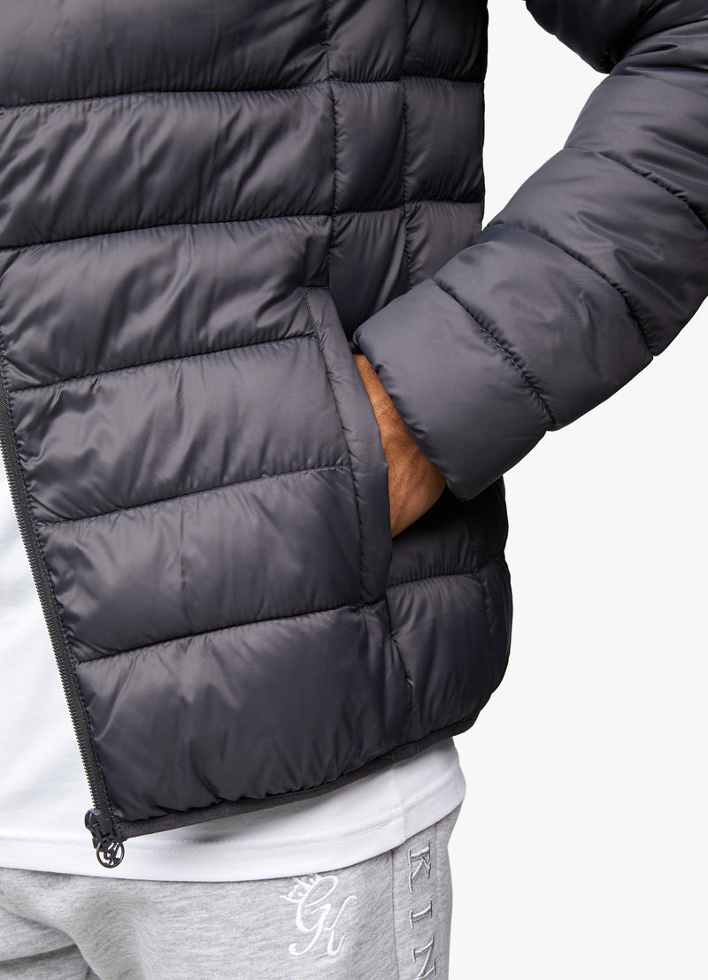Gym King Lightweight Packaway Puffer Jacket - Dark Grey