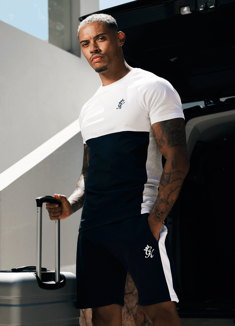 Gym King Contrast Panel Short - Navy/White