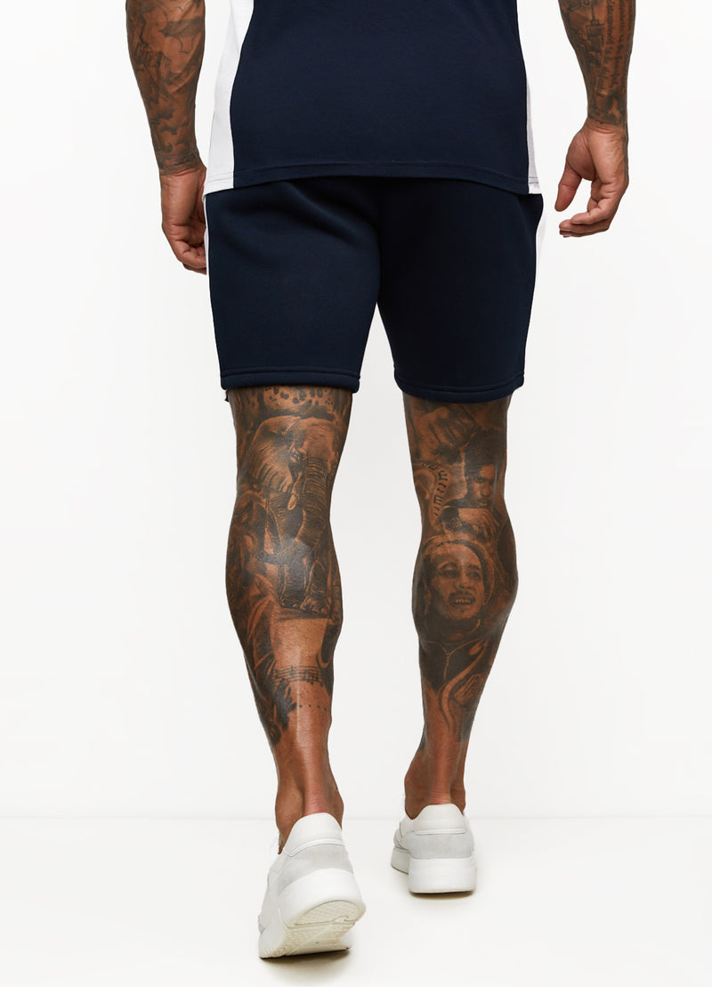 Gym King Contrast Panel Short - Navy/White
