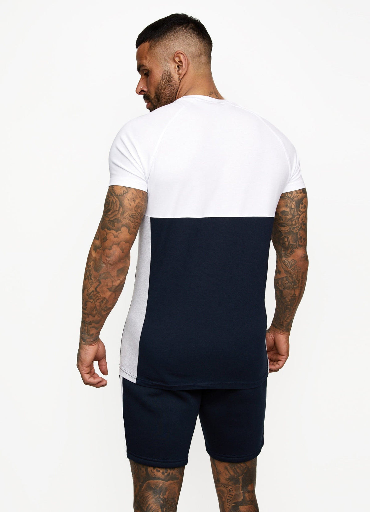 Gym King Contrast Panel T-shirt - Navy/White