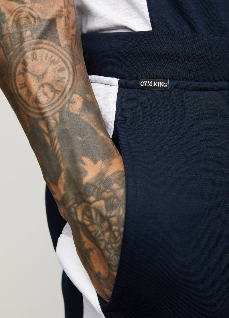 Gym King Contrast Panel Short - Navy/White