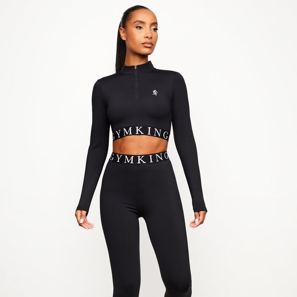 Gym King Impact 1/4 Zip Funnel - Black