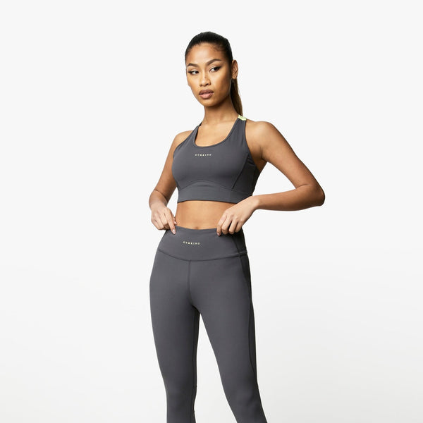 Gym King Motivate Bra - Graphite/Lime