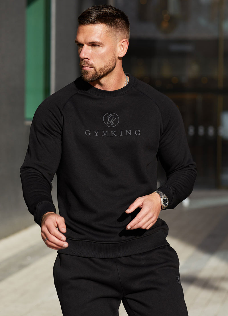 Gym King Pro Logo Crew - Black/Black