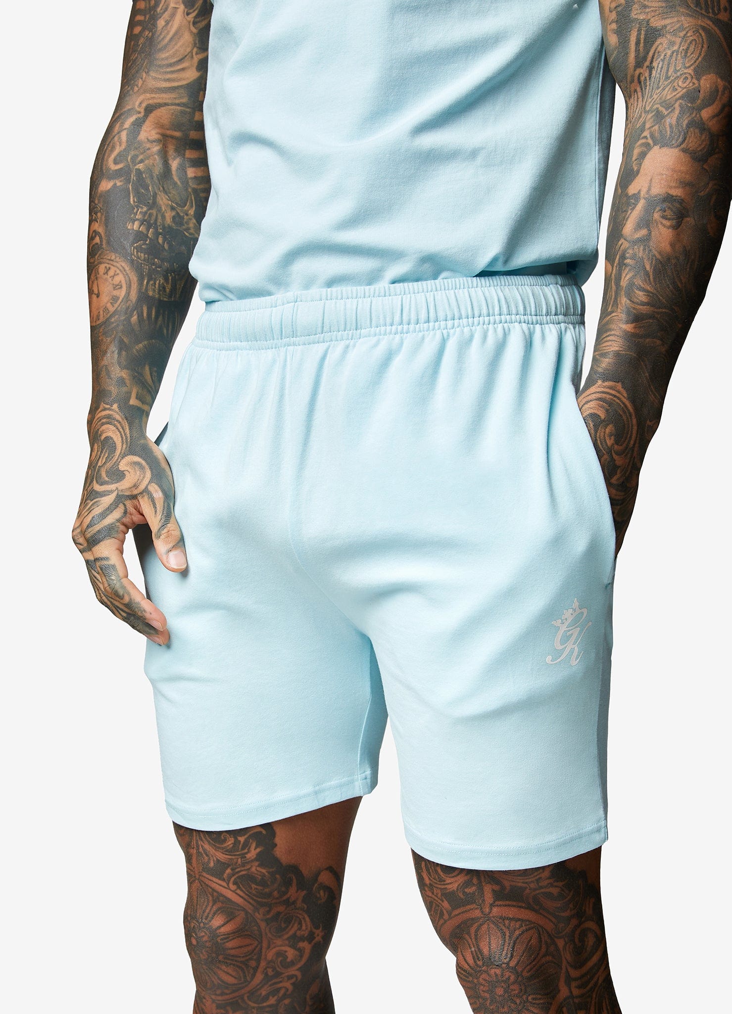 Gym King Pro Jersey Short - Aqua Sky