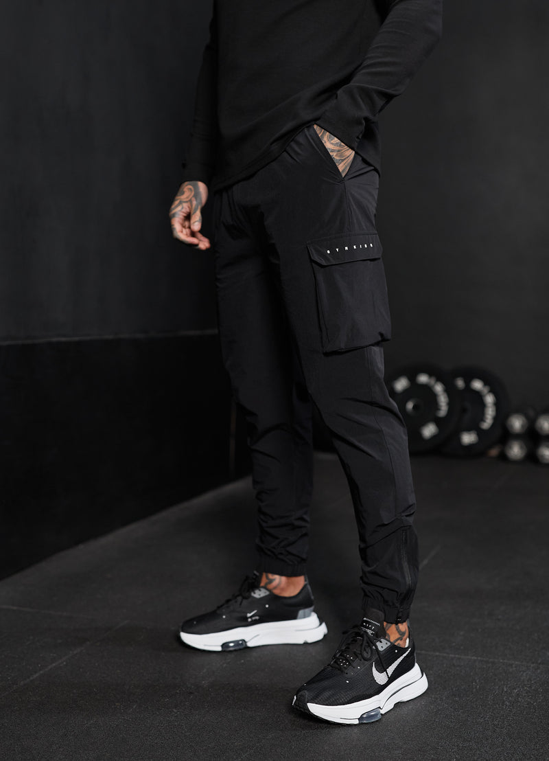 Gym King Rebellion Cargo Jogger - Black