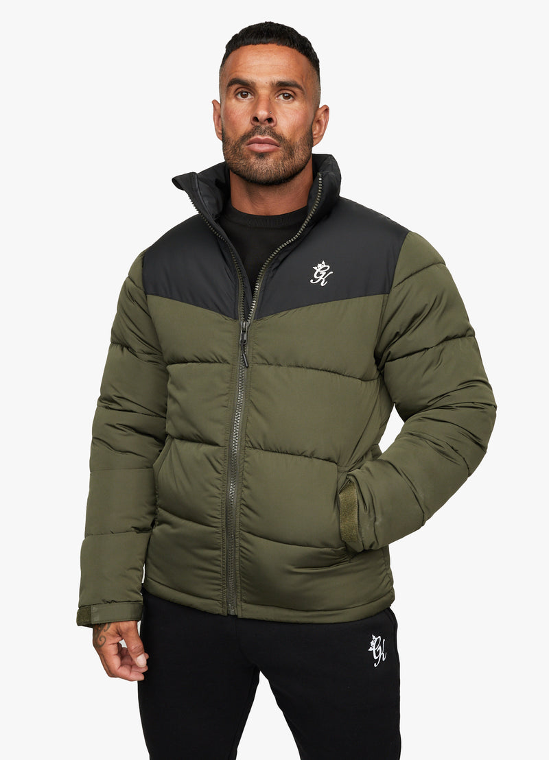 Gym King Resolute Puffer - Black/Khaki