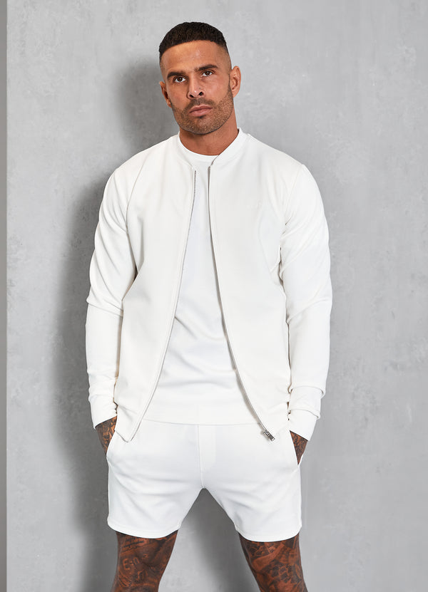 Gym King Signature Knit Bomber - Cream
