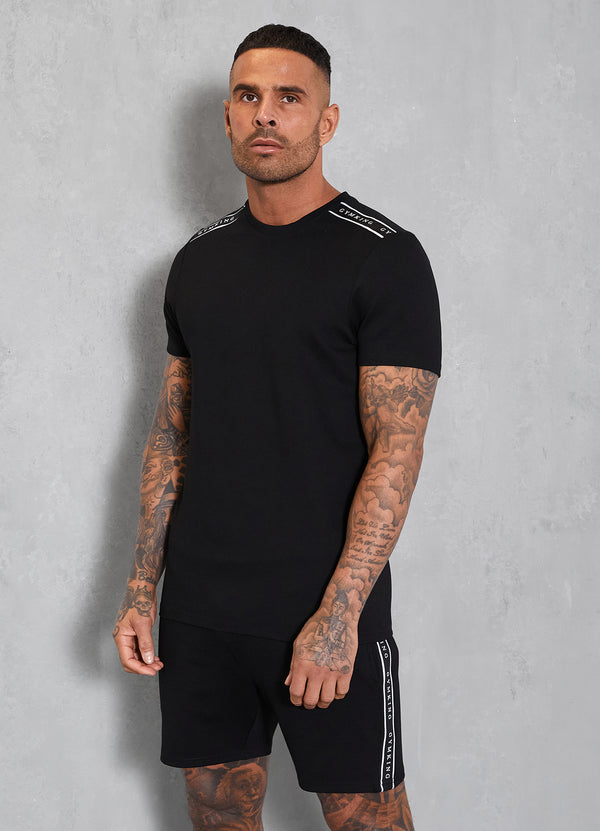Gym King Signature Taped Tee - Black