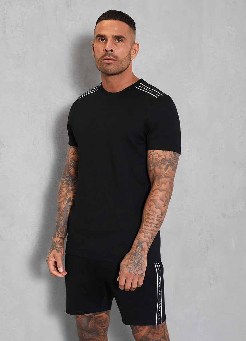 Gym King Signature Taped Tee - Black