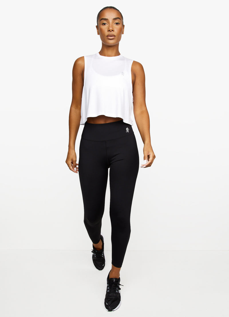 Gym King Crop Vest - Bright White