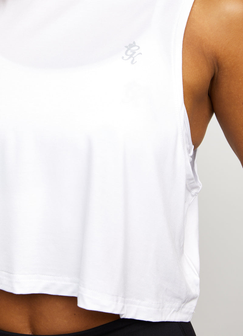 Gym King Crop Vest - Bright White