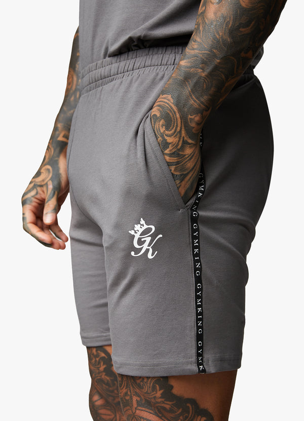 Gym King Taped Jersey Short - Fossil Grey