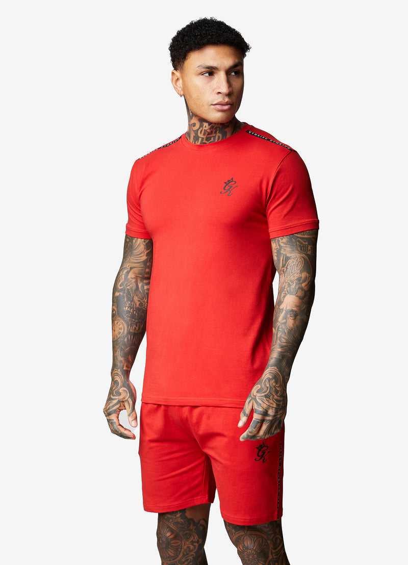 Gym King Taped Jersey Tee - Red Rush