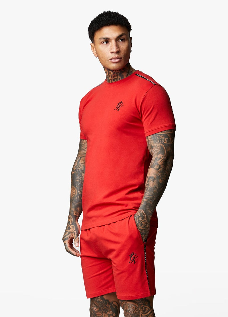 Gym King Taped Jersey Tee - Red Rush