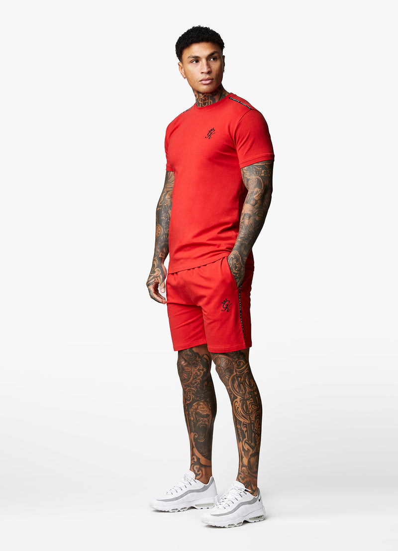 Gym King Taped Jersey Tee - Red Rush