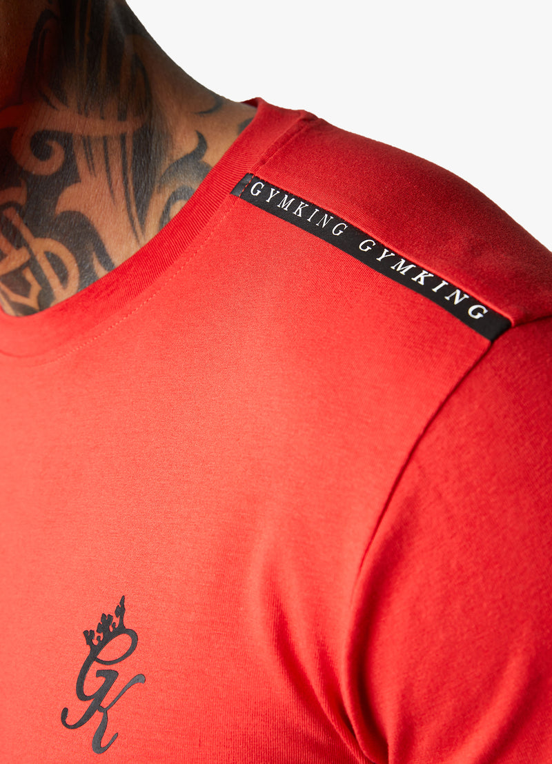 Gym King Taped Jersey Tee - Red Rush