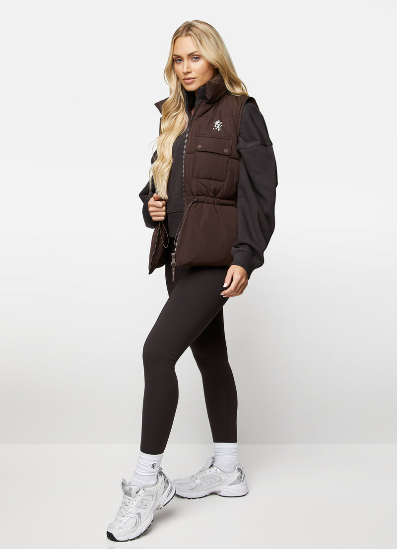 Gym King Utility Gilet - Chocolate