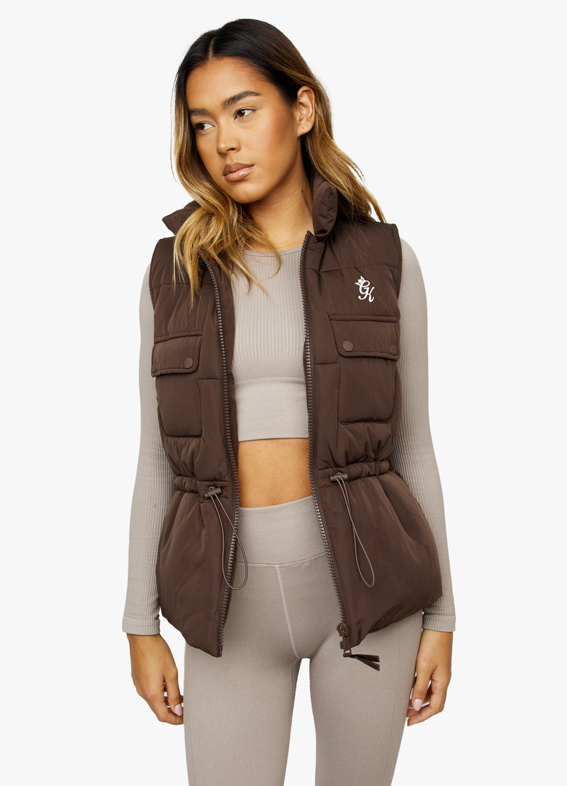 Gym King Utility Gilet - Chocolate