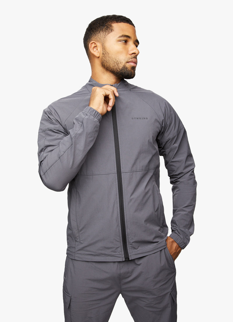 Gym King Utility Woven Bomber - Graphite