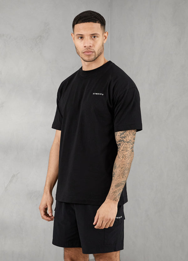 Gym King Premium Linear Tee - Black