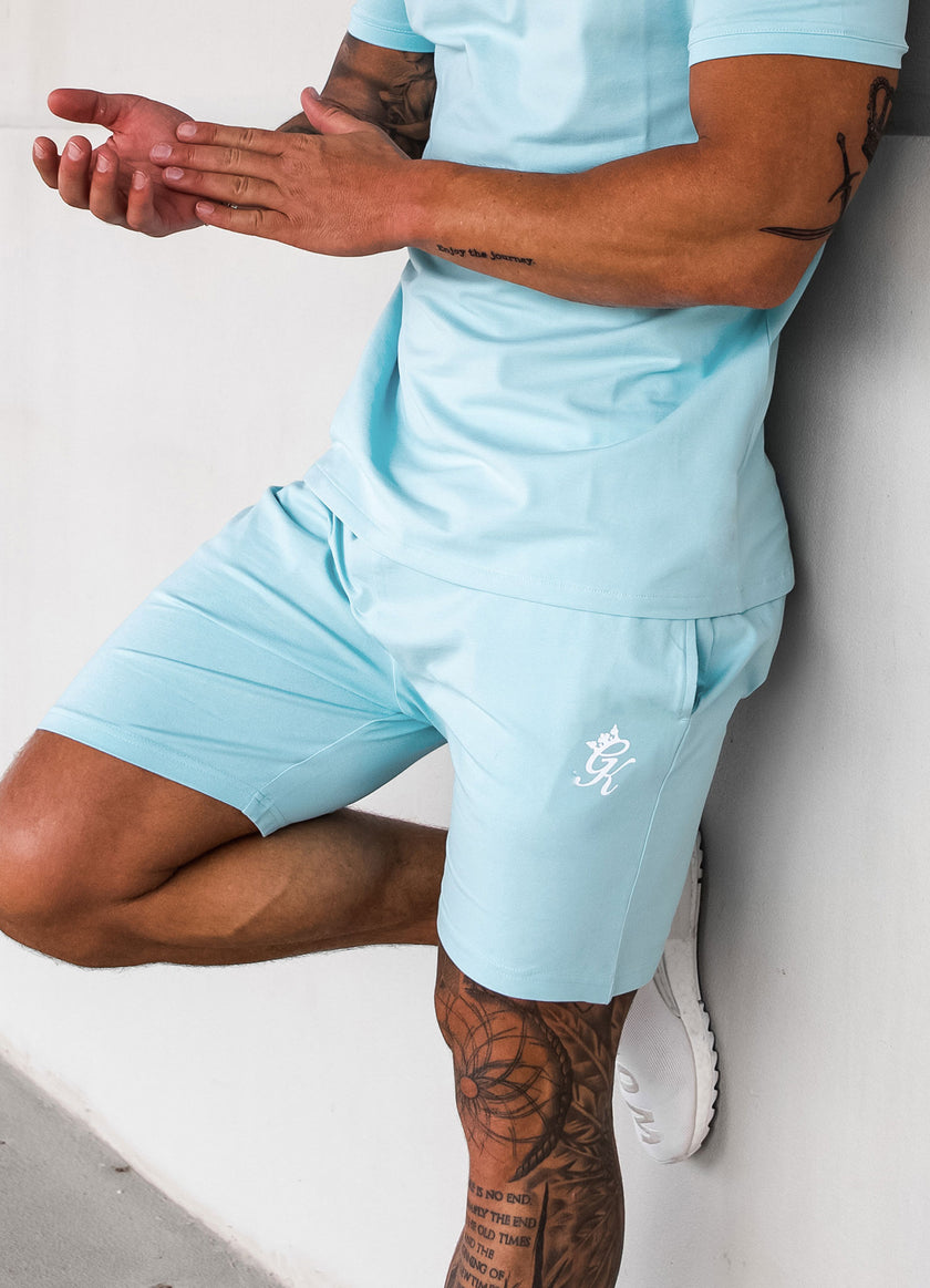 Gym King Pro Jersey Short - Aqua Sky