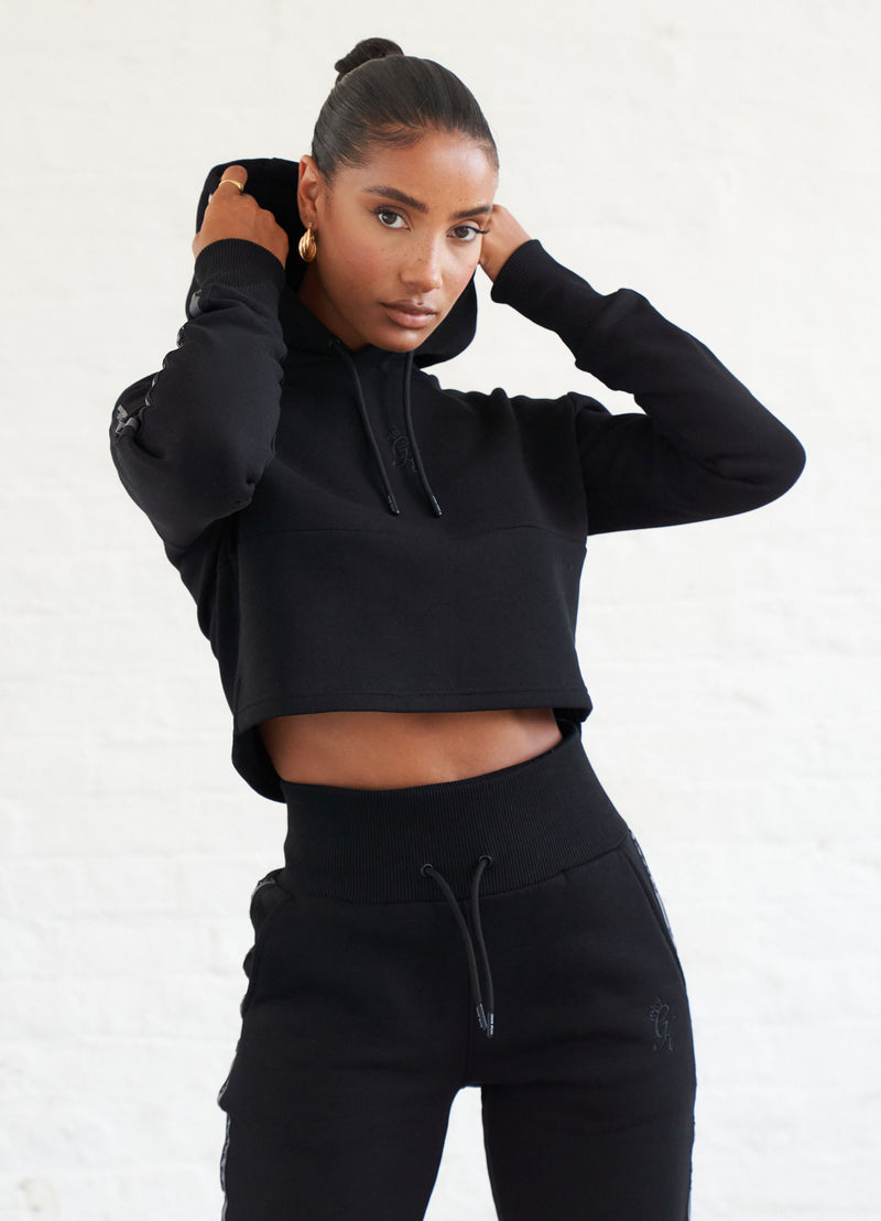 Gym King Results Tape Sky Crop Hood - Black.1